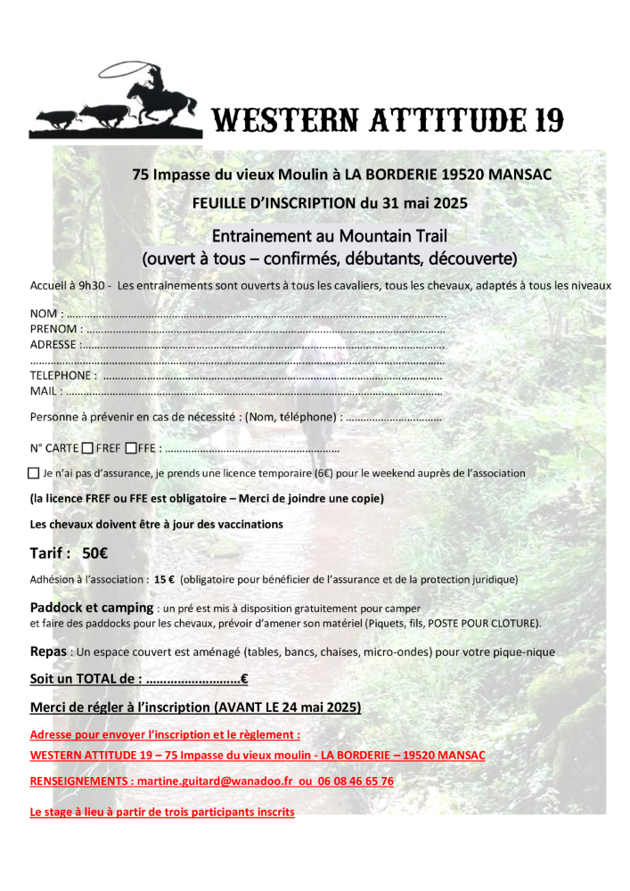 Entrainement Montain Trail 31 mai 2025